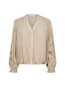 V neck shirt with balloon embellished sleeves