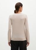 Knitted sweater slim merino wool in natural colour image