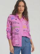 Ferris wheel pink silk shirt image