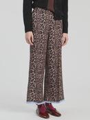 Straight leg trousers in animal print and blue/white detail image