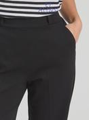 Black straight leg knit trousers image