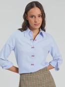 Light blue cotton shirt with button detail image