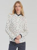 White polka dot shirt with back hotel detail image