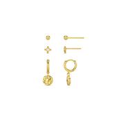Micro coin hoop and stud stacking set image
