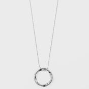 Open Silver circle mid length necklace image