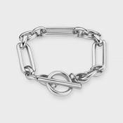 Rectangular link silver t-bar bracelet image