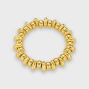 Polished metal nugget stretch bracelet image