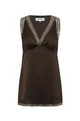 Cain sleeveless top in chocolate brown