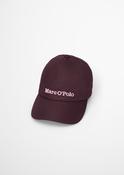 Cotton nylon blend logo cap in black cherry