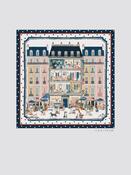 Square silk scarf with Parisian illustration image