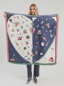 Square silk scarf with fantasy inspired illustrations image