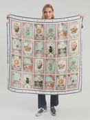 Square silk scarf with card illustration image