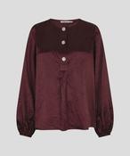 Balloon Sleeve Blouse in Burgundy image