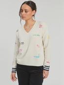 Ecru Sweater with Embroidery image