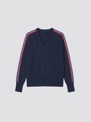 Navy Sweater with Rainbow Stripe image