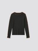 Black Sweater with Brown Trims image