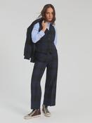 Black and Navy Check Trouser image