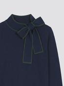 Navy &amp; Green Bow Jumper image