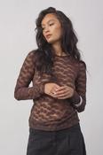 Mesh top in brown with spot pattern all over image