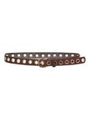 Brown suedette belt with rivet detail in gold image