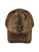 Peaked cap in dark khaki velvet image