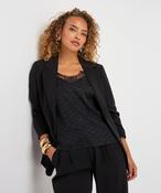 Black Blazer with ruched Sleeves image