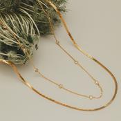 Stationed Crystal &amp; Snake 2-Row Necklace image