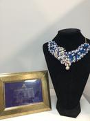 V Collar in Navy, Pearl and Rose Gold image
