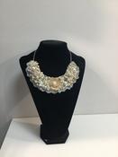 Gold and Pearl Small Collar with Silver Lace Trim