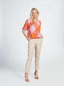 Pink and Orange Printed Top with Elastic Hem image