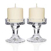 Circular Pillar Candleholder Pair H9cm image