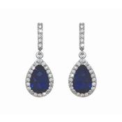 Silver Pear Shape Earrings – Blue image