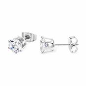 Solitaire Silver Stud Earrings 6mm image