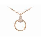 Rose Gold Circle Pendant With Pave Set Bale image