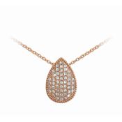 Rose Gold Pave Set Tear Drop Pendant