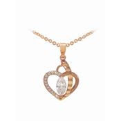 Rose Gold Heart Pendant with Marquise Cut image