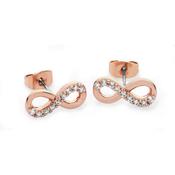 Part Stone Set Infinity Stud Earrings Rose Gold image
