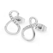 Tipperary 8 Shape Infinity Stud Earrings Silver image