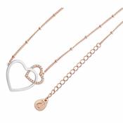 Sparkling Interlinked Hearts Pendant Rose Gold image