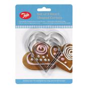 Plain Heart Cutters Set Of 3 Stainless Steel image
