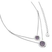 Lavender Double Moon Drop Pendant Silver image