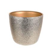 Recyclable Plastic Pot Cover Rnd 13.5cm Gold image