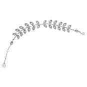 Silver Diamante Leaf Bracelet image