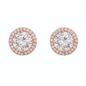 Tipperary Crystal Rose Gold CZ Round Stud Earrings image