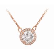 Tipperary Crystal Rosegold CZ Round Pendant image