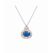 Tipperary Crystal Oval Sapphire Pendant Silver image