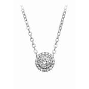 Silver Stud CZ With Pave Surround Pendant image