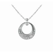 Tipperary Crystal Silver Circle Pendant image
