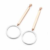 Tipperary Rose Gold Bar with Silver Hoop Earrings image