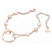 Rose Gold Open Hoop Bracelet with Opal Stones image